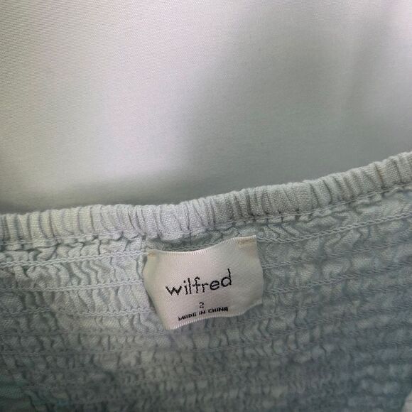 Aritzia Wilfred Organic Linen Mini Dress Light Blue Size 2 - Picture 7 of 9